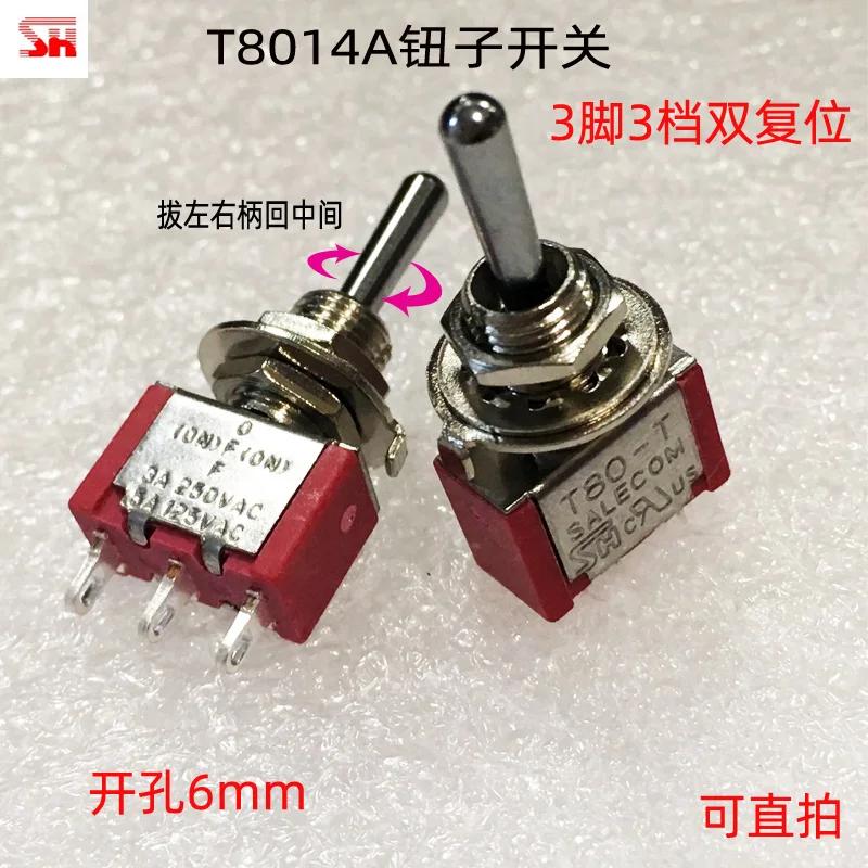 5Pcs SH T8014A SPDT MOM-OFF-MOM Momentary 3Pin Reset (ON)-OFF-(ON) Mini Toggle Switch